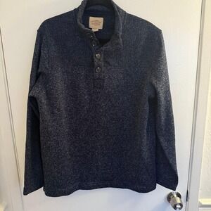 Telluride Clothing Men's Blue 1/4 Snap Pullover Sweater XL Winter Fall